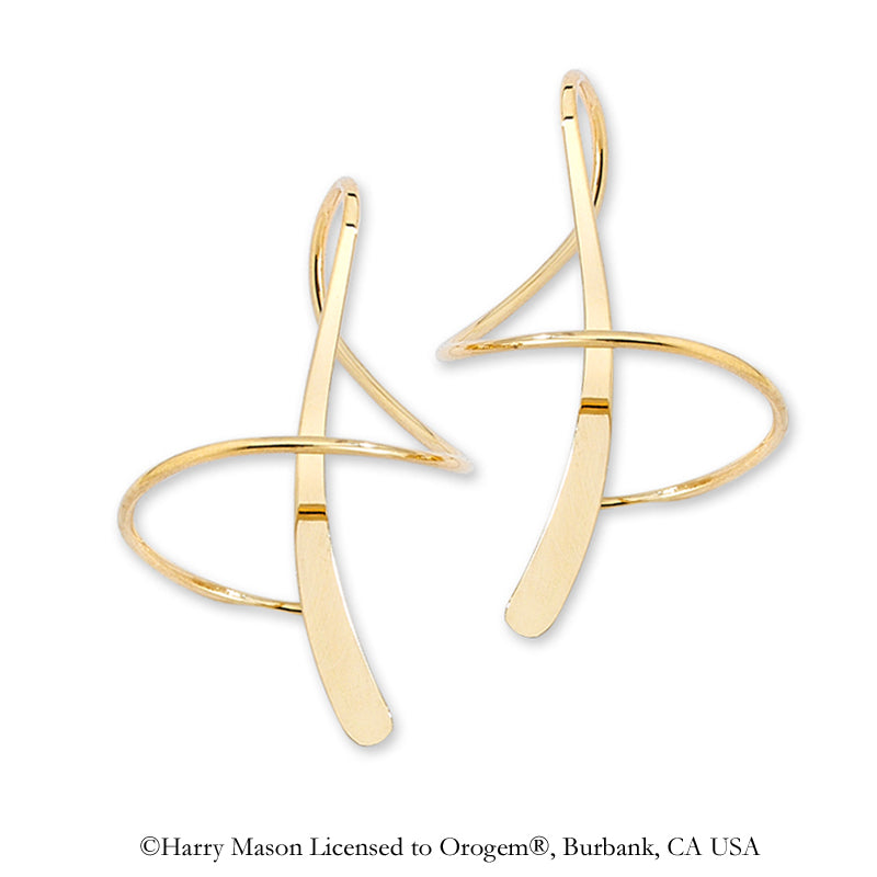 10k Yellow Gold Classic Polished Earspirals Earrings - Short Version