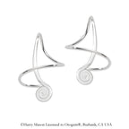 Sterling Silver Twirl Tip Polished Earspirals Earrings
