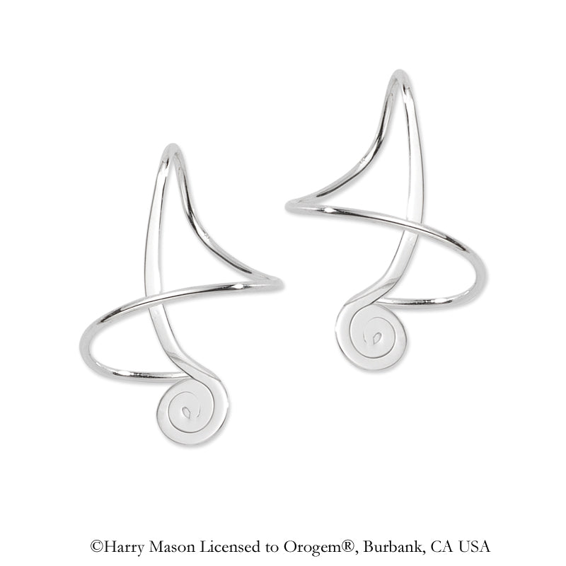 Sterling Silver Twirl Tip Polished Earspirals Earrings