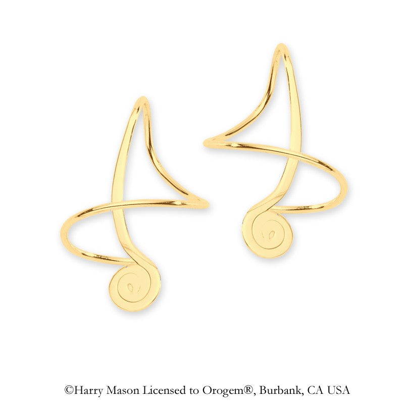 Gold Over Silver Swirl Earspirals Earrings