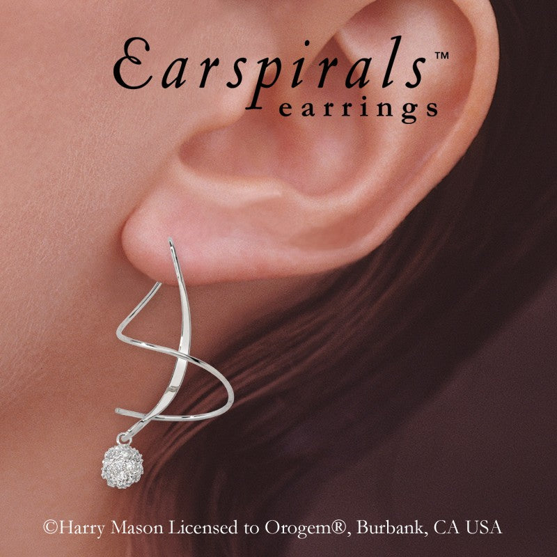 CZ Disco Bead Earspirals Earrings