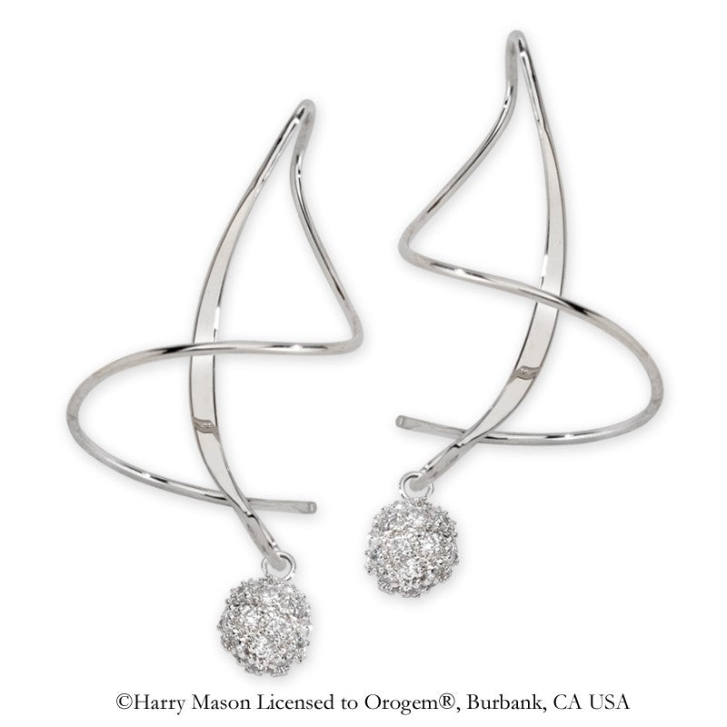 CZ Disco Bead Earspirals Earrings