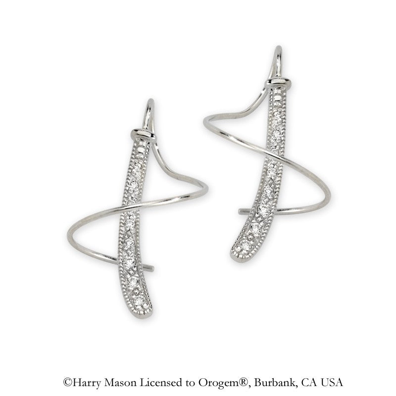 CZ Pavet Silver Earspirals Earrings