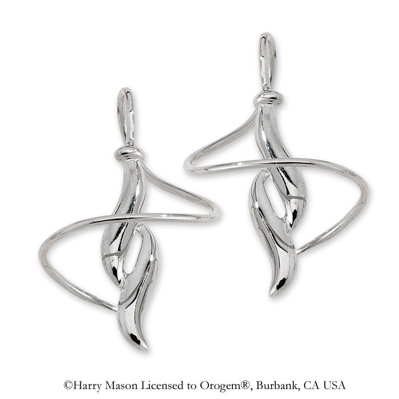 Silver Double Curve Earspiral Earrings