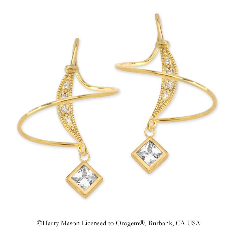 Princess Cut CZ Earspirals Earrings