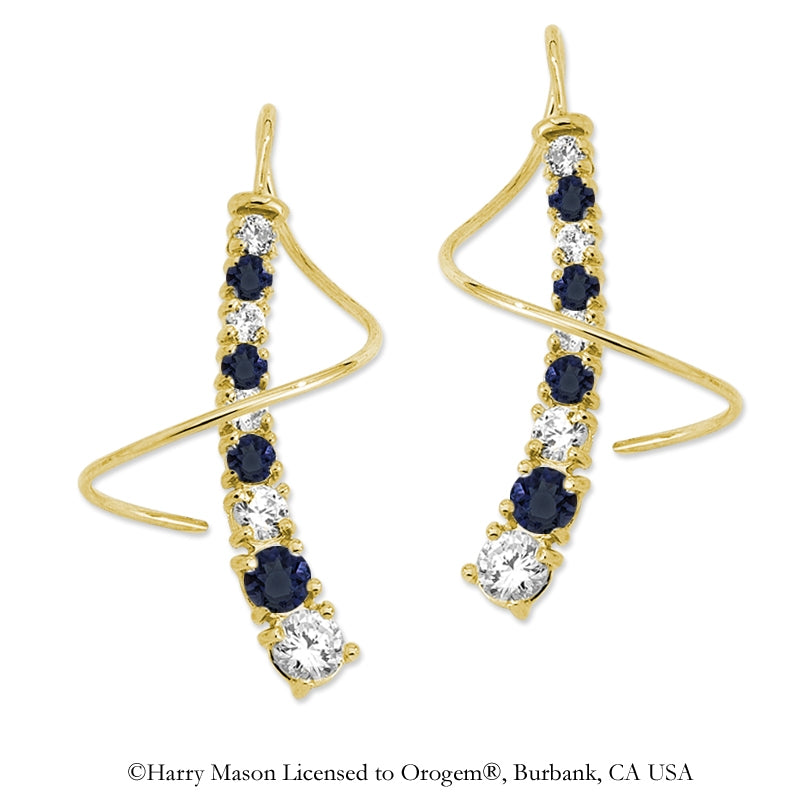 Birthstone Earspirals Earrings Cubic Zirconia Graduated Journey 18k Gold Over Silver
