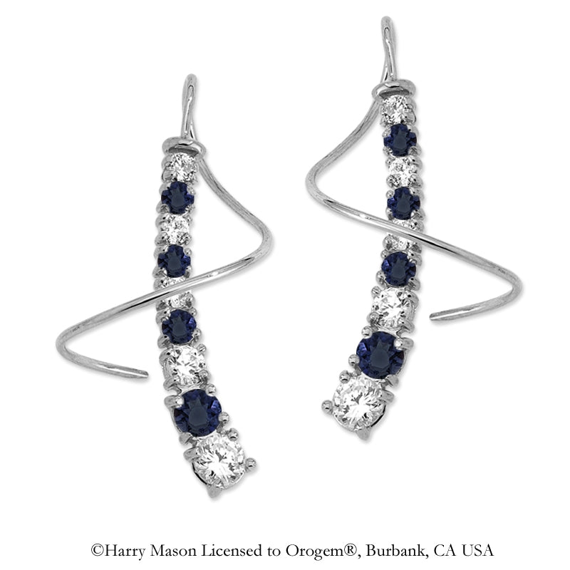 Birthstone Earspirals Earrings Cubic Zirconia Graduated Journey Sterling Silver