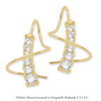 Graduating CZs Journey Earspirals Earrings in Gold Over Silver