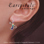 Rainbow Pride Earrings Graduating Stones Journey Earspirals Earrings Sterling Silver