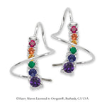 Rainbow Pride Earrings Graduating Stones Journey Earspirals Earrings Sterling Silver