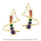 Rainbow Pride Earrings Graduating Stones Journey Earspirals Earrings 18k Gold Over Silver