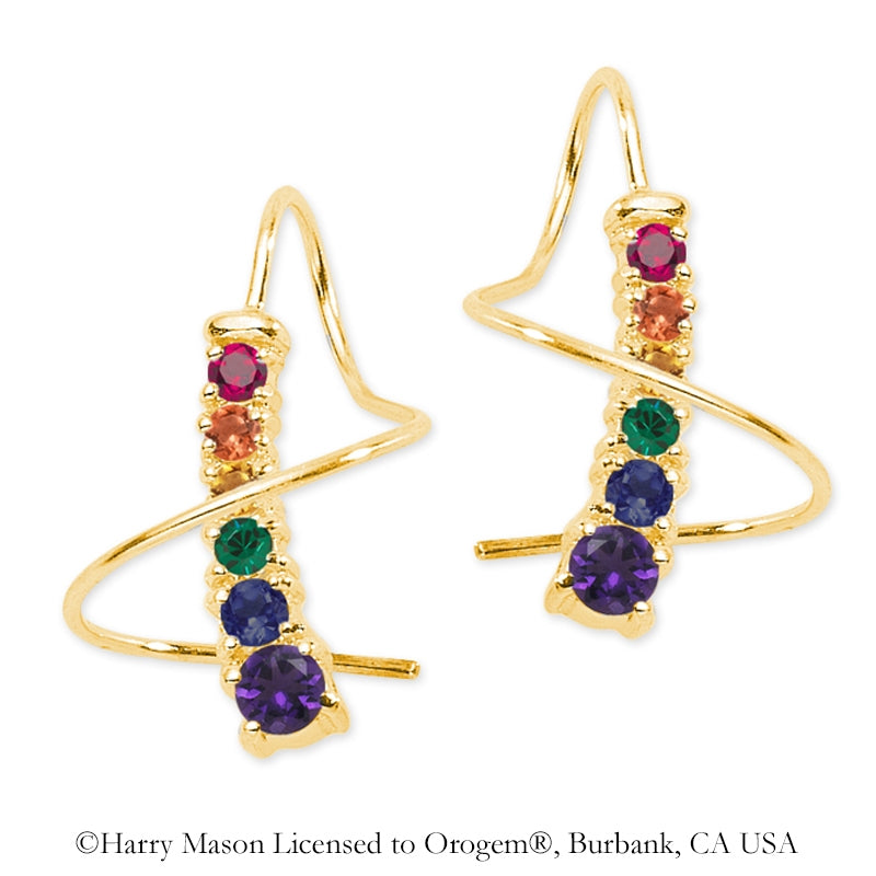 Rainbow Pride Earrings Graduating Stones Journey Earspirals Earrings 18k Gold Over Silver