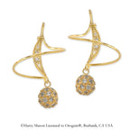 Cubic Zirconia Bead Earspirals Earrings