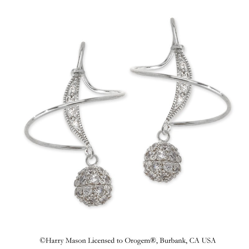 Cubic Zirconia Bead Earspirals Earrings