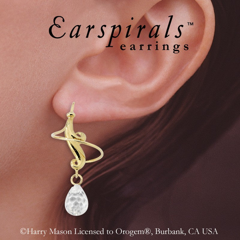 Teardrop CZ Earspirals Earrings