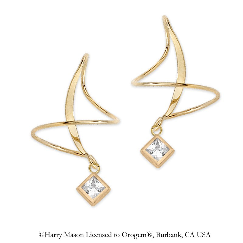 Princess Cut CZ Earspirals Earrings