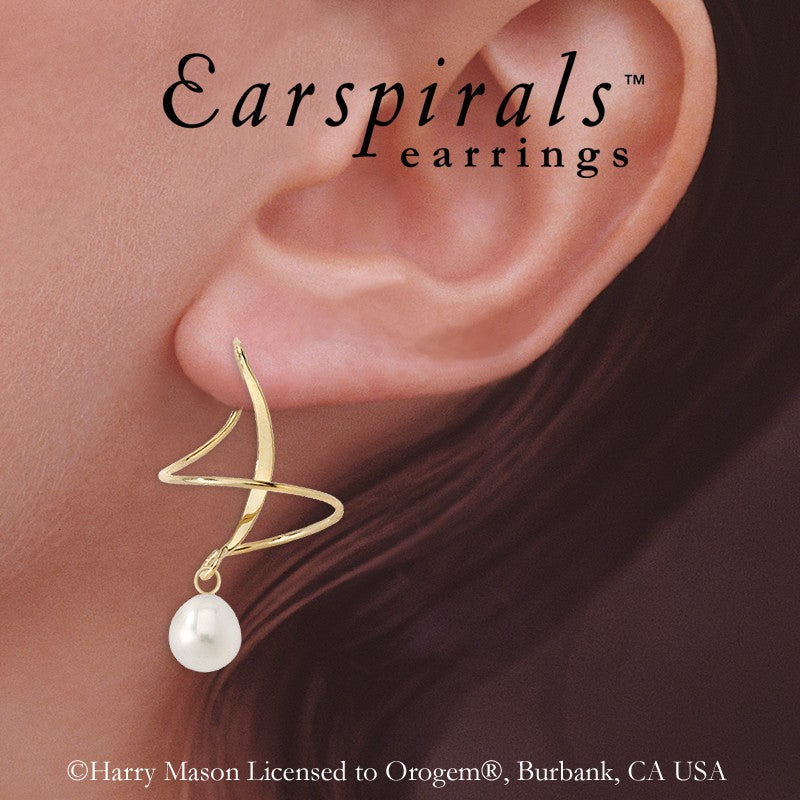 Teardrop Pearl Earspirals Earrings