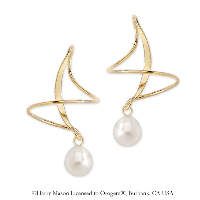 Teardrop Pearl Earspirals Earrings