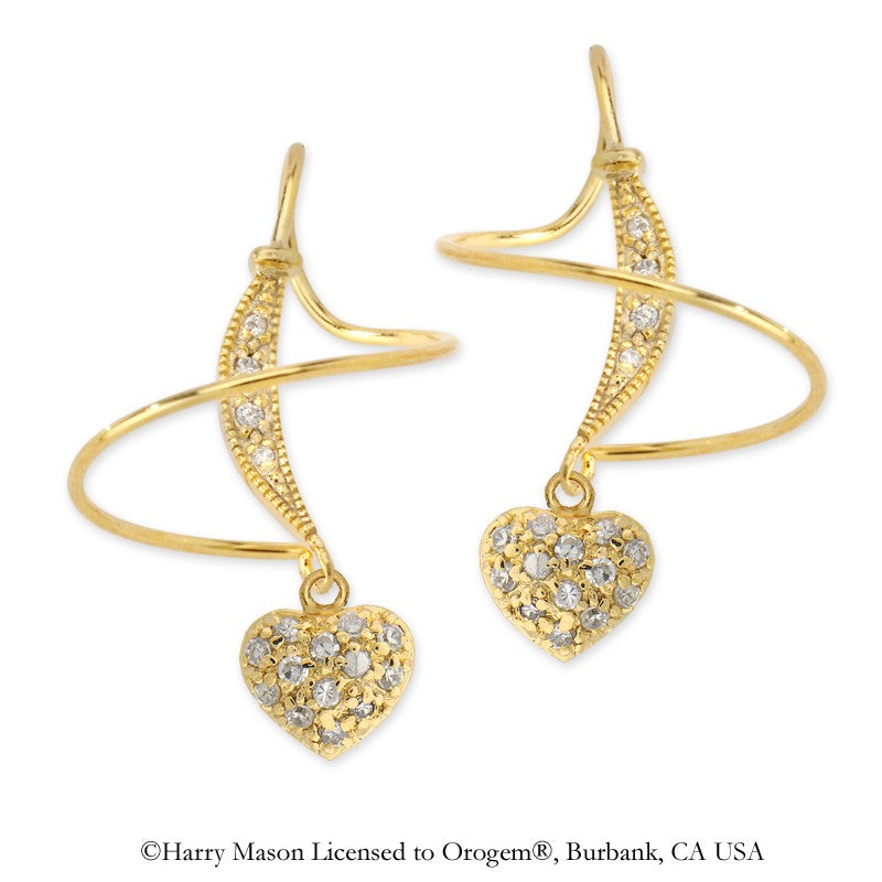 Cubic Zirconia Heart Earspirals Earrings