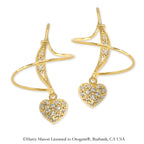Cubic Zirconia Heart Earspirals Earrings
