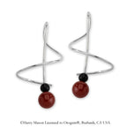 Carnelian and Black Onyx Earspirals Earrings