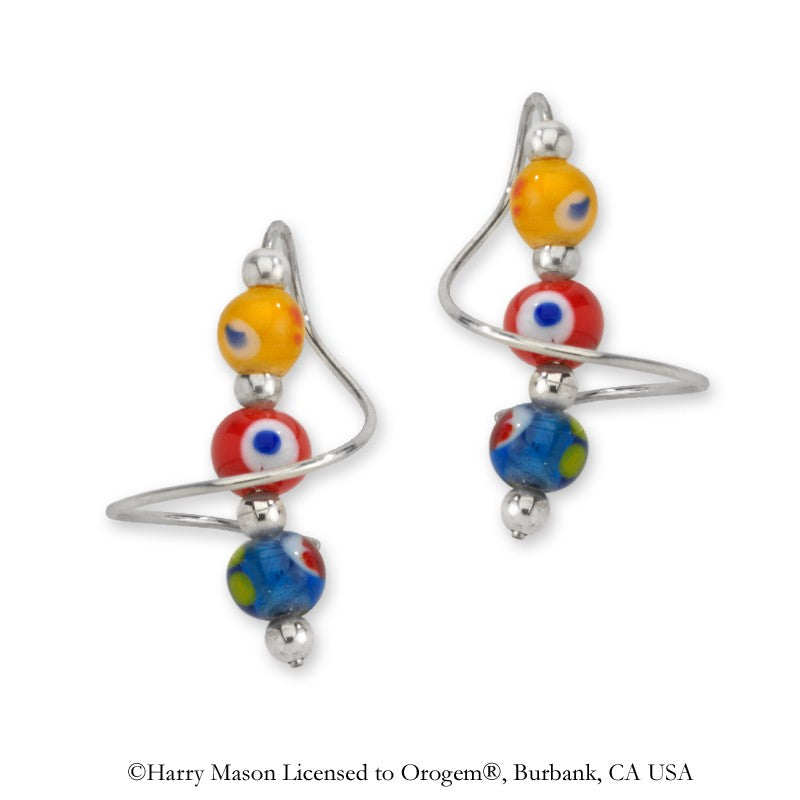 Glass Beads Earspirals Earrings