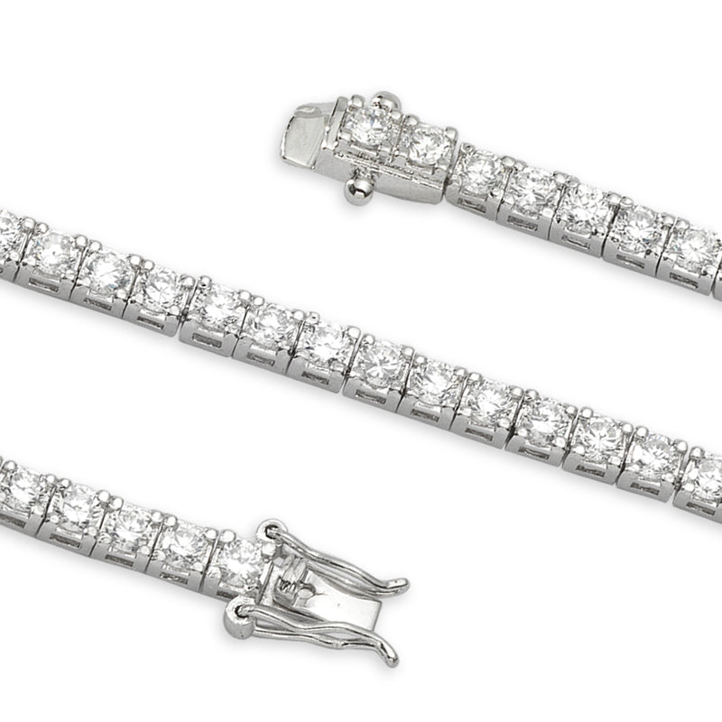 Silver 4.50 Carats Cubic Zirconia Tennis Bracelet