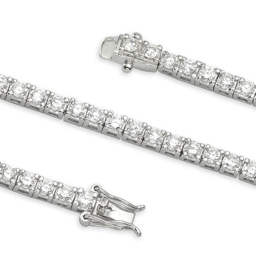 Silver 4.50 Carats Cubic Zirconia Tennis Bracelet