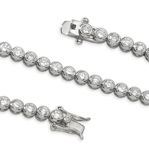 Cubic Zirconia Bezel Tennis Bracelet