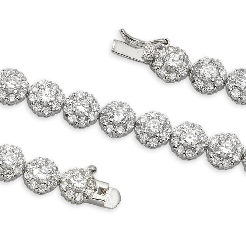 Cubic Zirconia Cluster Tennis Bracelet