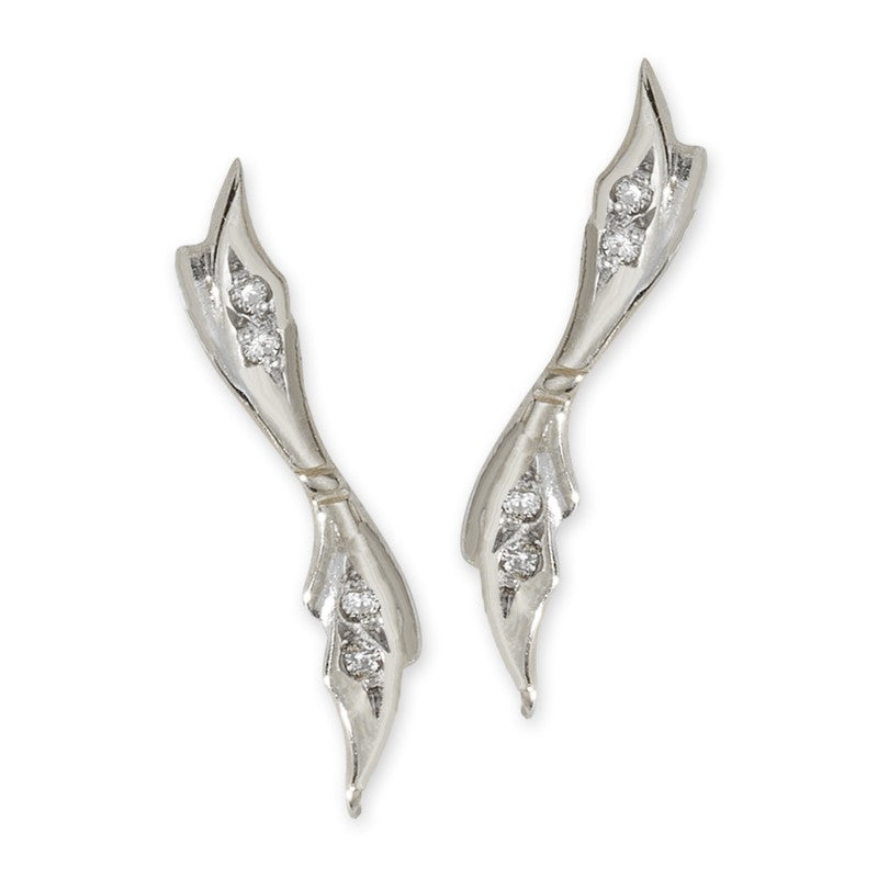 Diamond Accent Silver Ear Pin Earrings