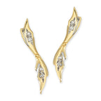 Diamond Accent Gold over Silver Ear Pin Earrings