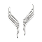 Sterling Silver Diamond Accent Ear Pin Earrings