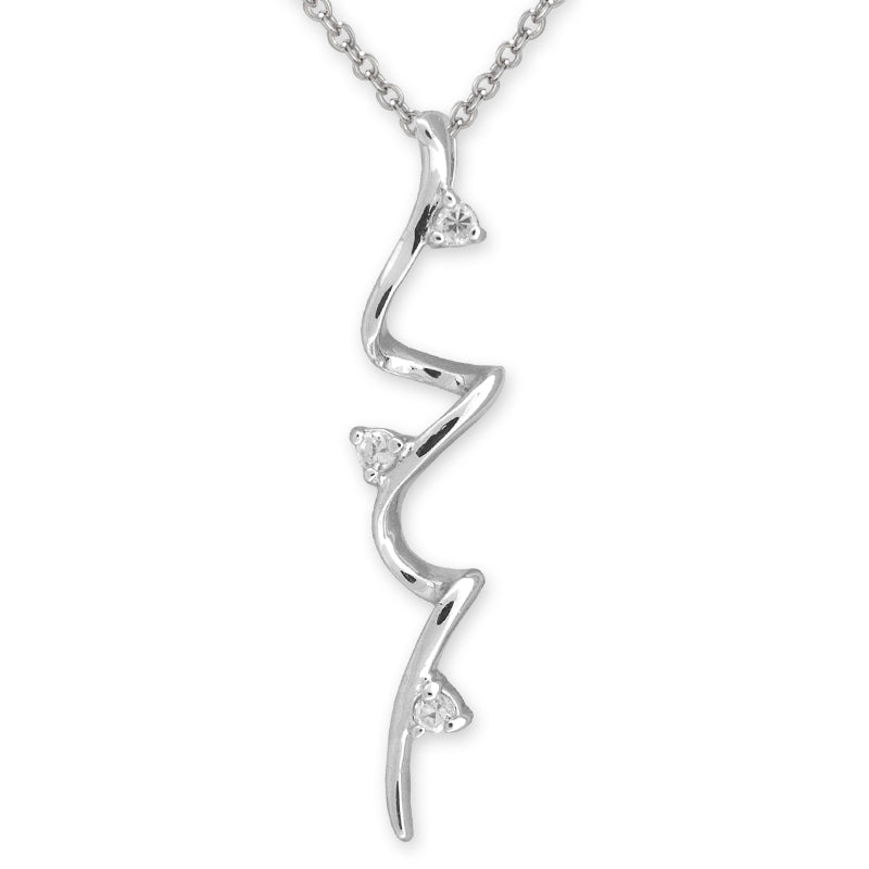  Cubic Zirconia Corkscrew Pendant with Chain