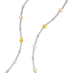 44 Inch Heavy Cubic Zirconia Silver Necklace