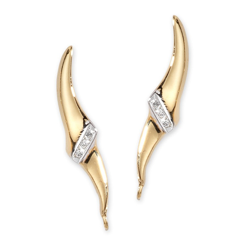 Diamond Accent Gold over Silver Ear PIn Earrings