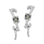 Mystic Topaz Silver Ear Pin Earrings