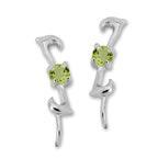 Peridot Silver Ear Pin Earrings