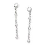 Sterling SIlver Cubic Zirconias Long Interchangeable Enhancers Earrings
