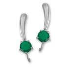Silver Ear Climber Earrings - Gemstone Polished Teardrop Solitaire - Ear Pin - Sterling Silver