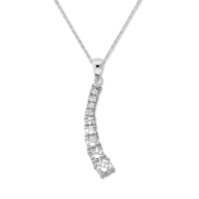 1 Carat Cubic Zirconia Journey Pendant Including 18 inch Chain
