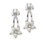 Pearls and CZ Clusters Cioro Earrings