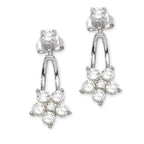 Cubic Zirconia Flower Drop Cioro Earrings