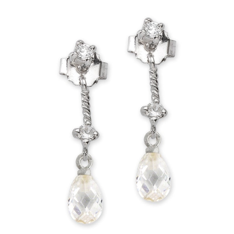 Briolet Teardrop Cubic Zirconia Cioro Earrings