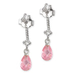 Briolet Pink Teardrop Cubic Zirconias Cioro Earrings
