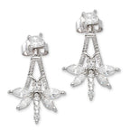 Sterling Silver Cubic Zirconia Dragonfly Cioro Illusion Twisted Rope Earrings