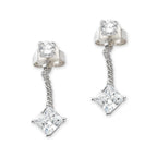 Princess CubicZirconia Drop Cioro Earrings