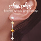 Pearl and Cubic Zirconia Enhancer Earrings