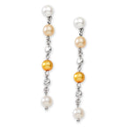 Silver Pearl and Cubic Zirconia Enhancer Earrings