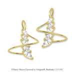  Earspirals Earrings Marquise Cubic Zirconias Gold over Silver